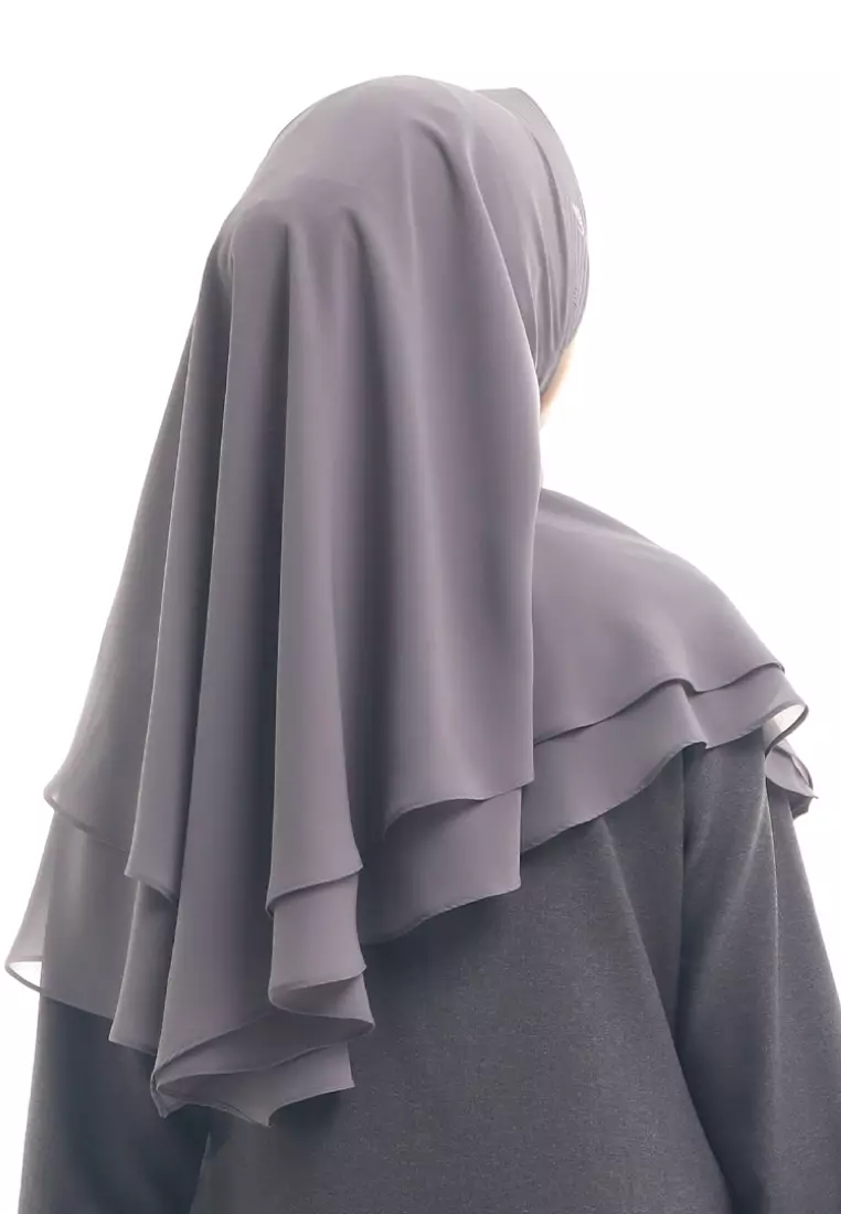 Rabbani - Kerudung Instan Dewasa Bugatti Exclusive Abu Tua XXL