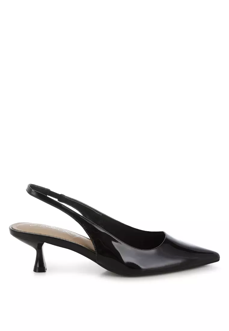 Discount on London Rag  shoes - SKU: Kitten Heel Slingback Sandals in Black