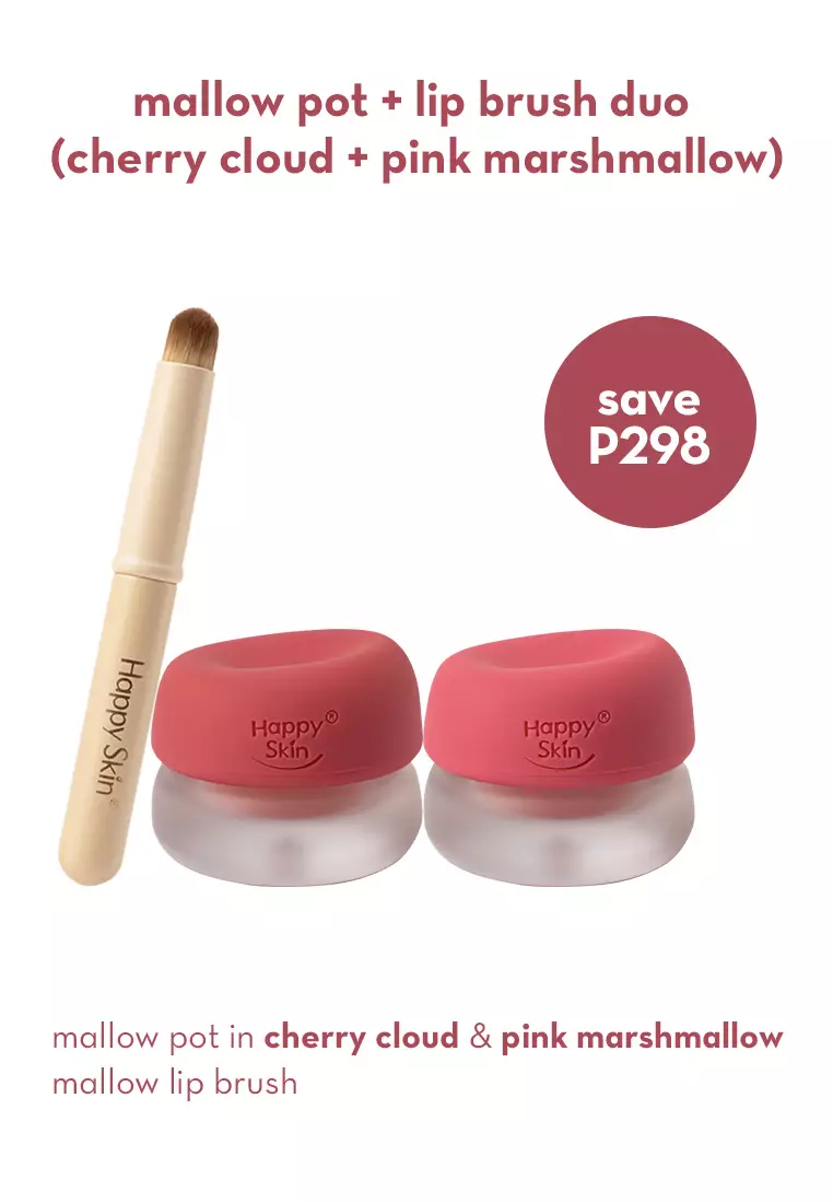 Mallow Pot + Lip Brush Duo  (Cherry Cloud + Pink Marshmallow)