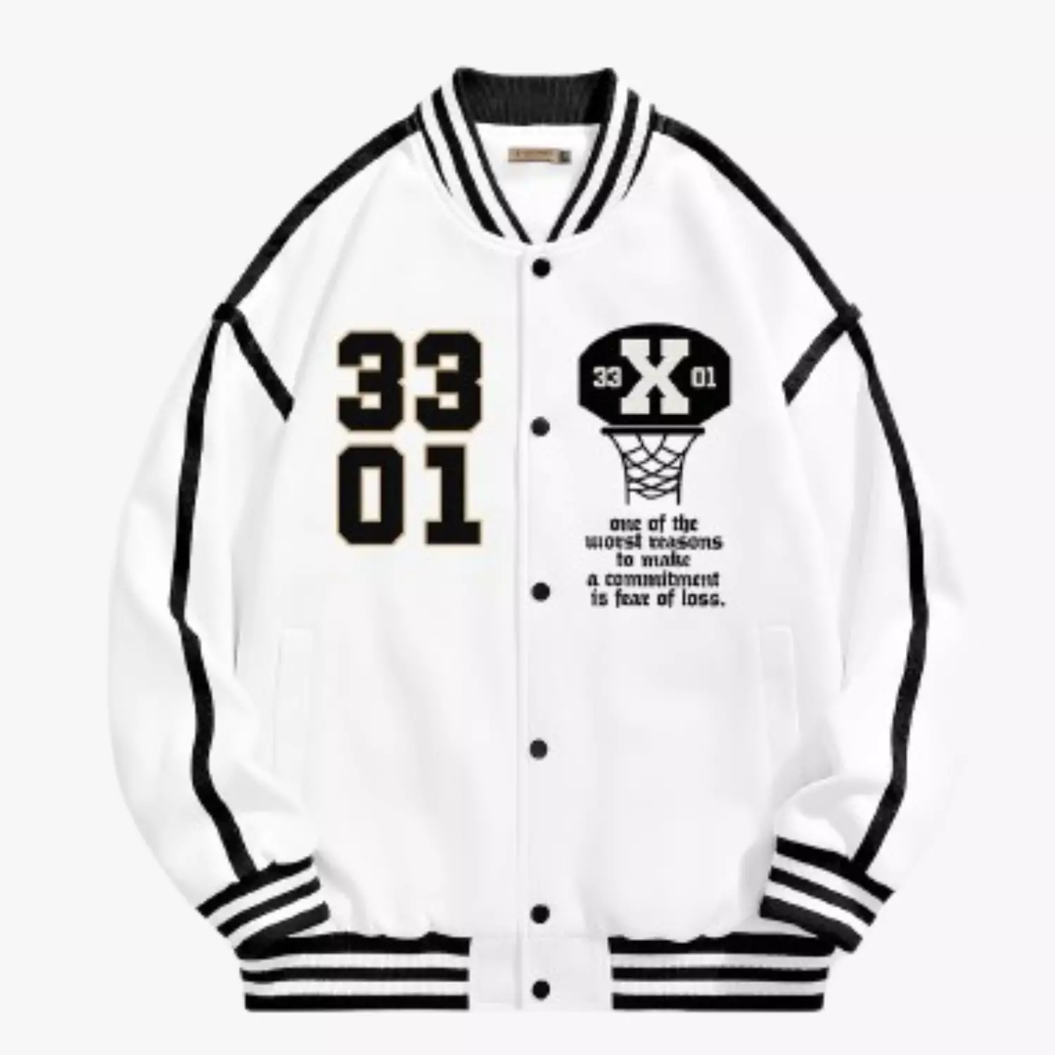 Jaket Varsity Putih