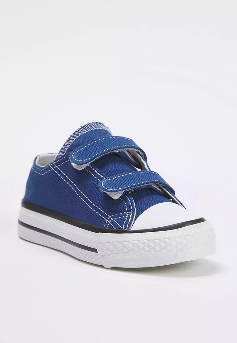 Navy Blue Unisex Kids Sneakers - Double Velcro, Rubber Sole Takss25Sn00022