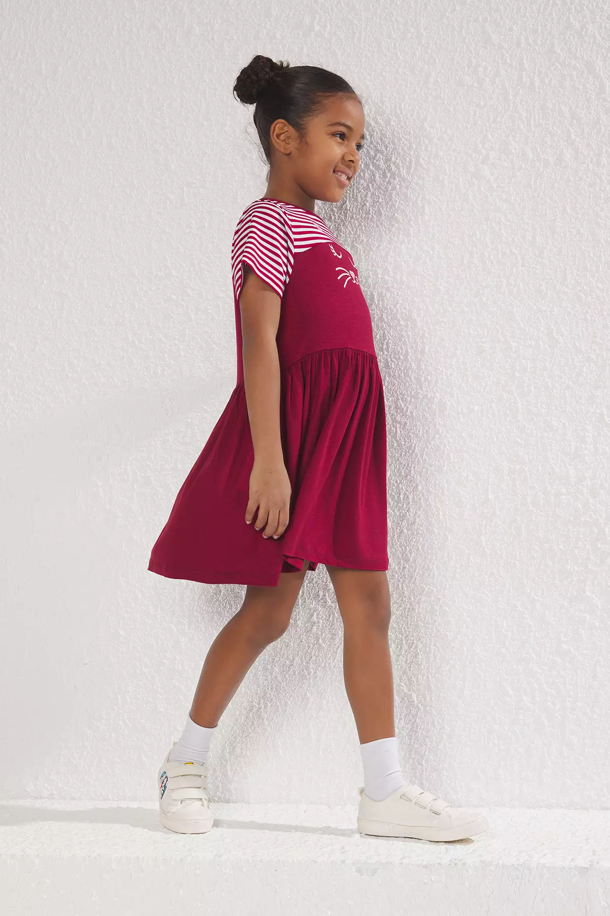 Striped Short Sleeve Mini Knit Dress