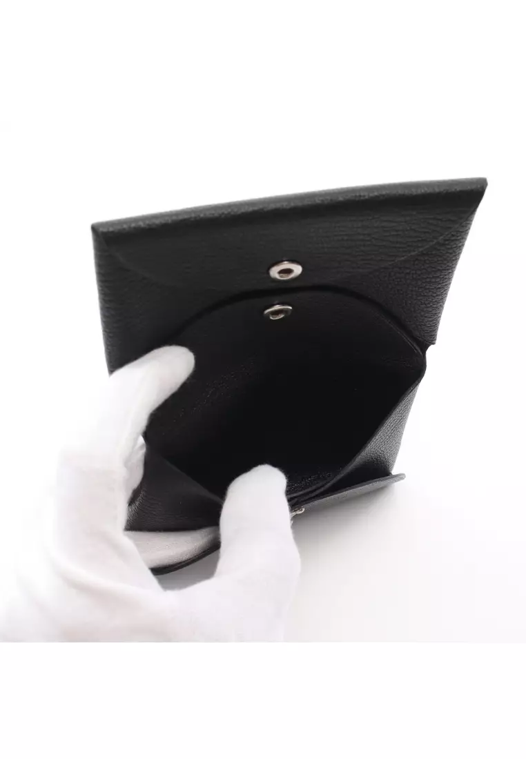 Hermes Calvi Duo Card Holder Black Chevre Leather – Mightychic