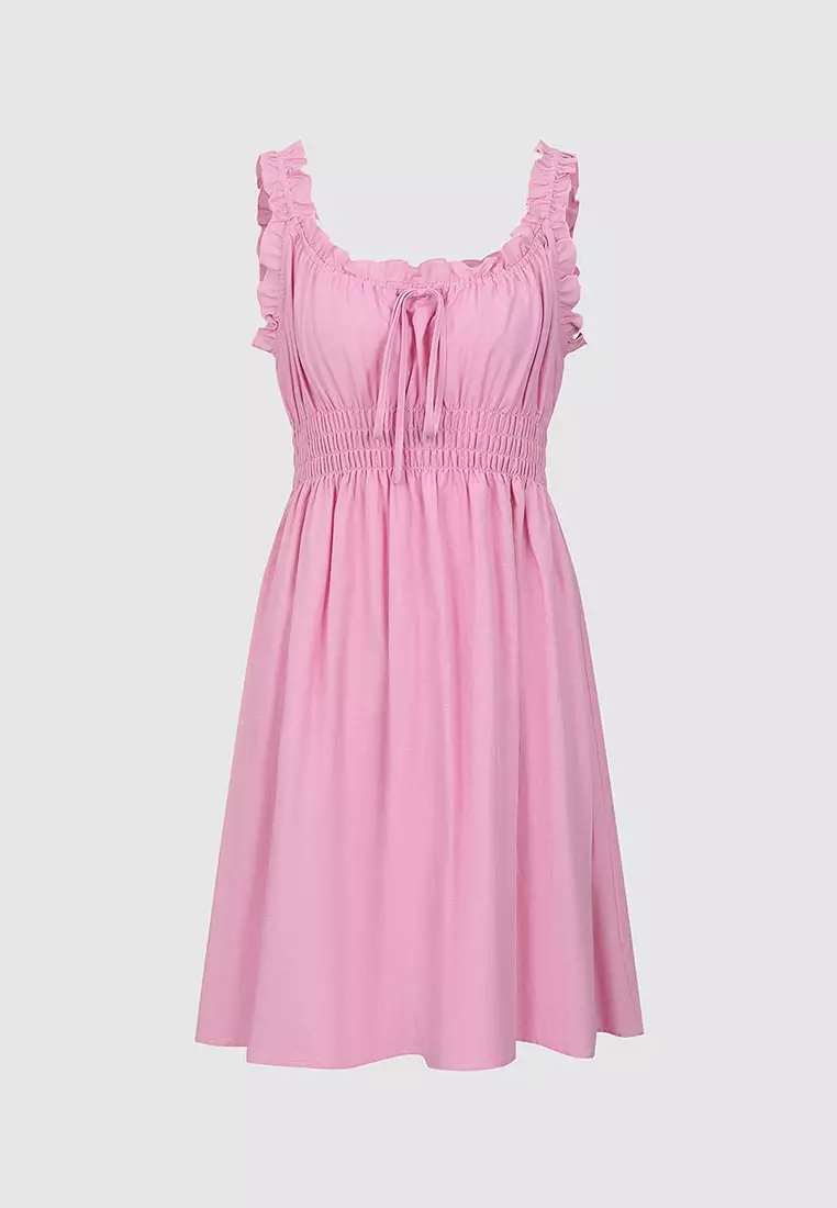 Shirred Ruffle Mini Dresses