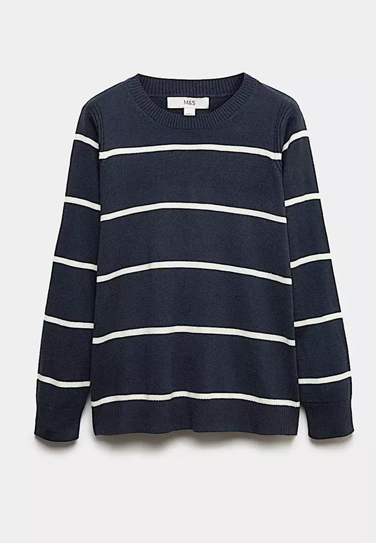 Supersoft Striped Crew Neck Jumper