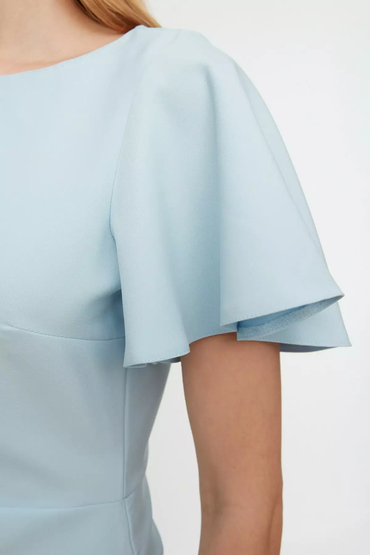 Fitted Flare Sleeves Midi Dress