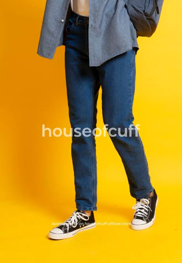 Celana Denim slim fit Panjang Jeans biru navy dawn strech