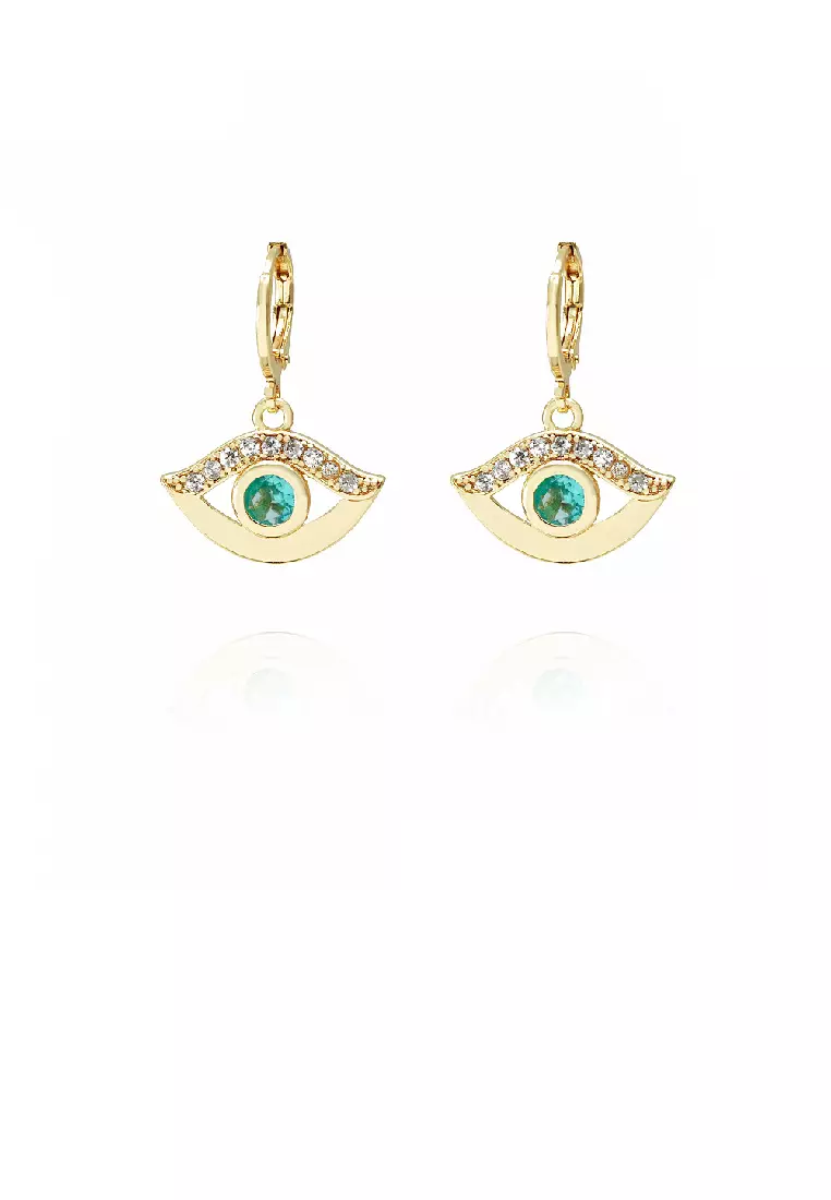 Gold eye earrings store