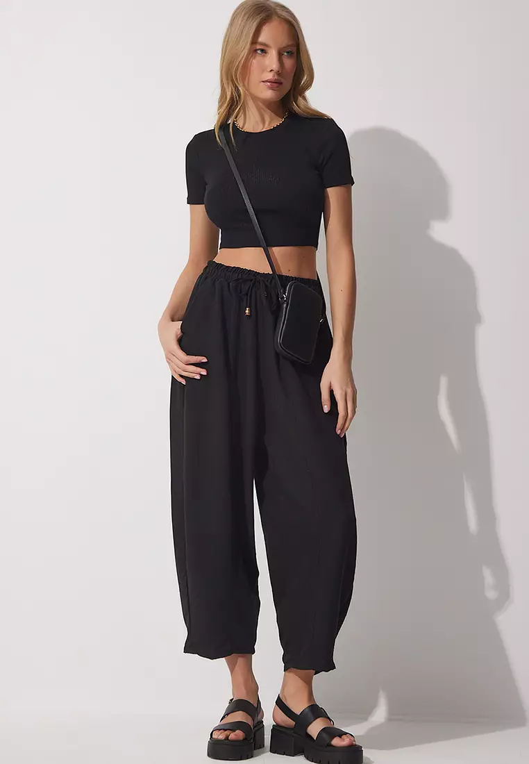 Buy Happiness Istanbul Relaxed Crop Pants Online | ZALORA Malaysia