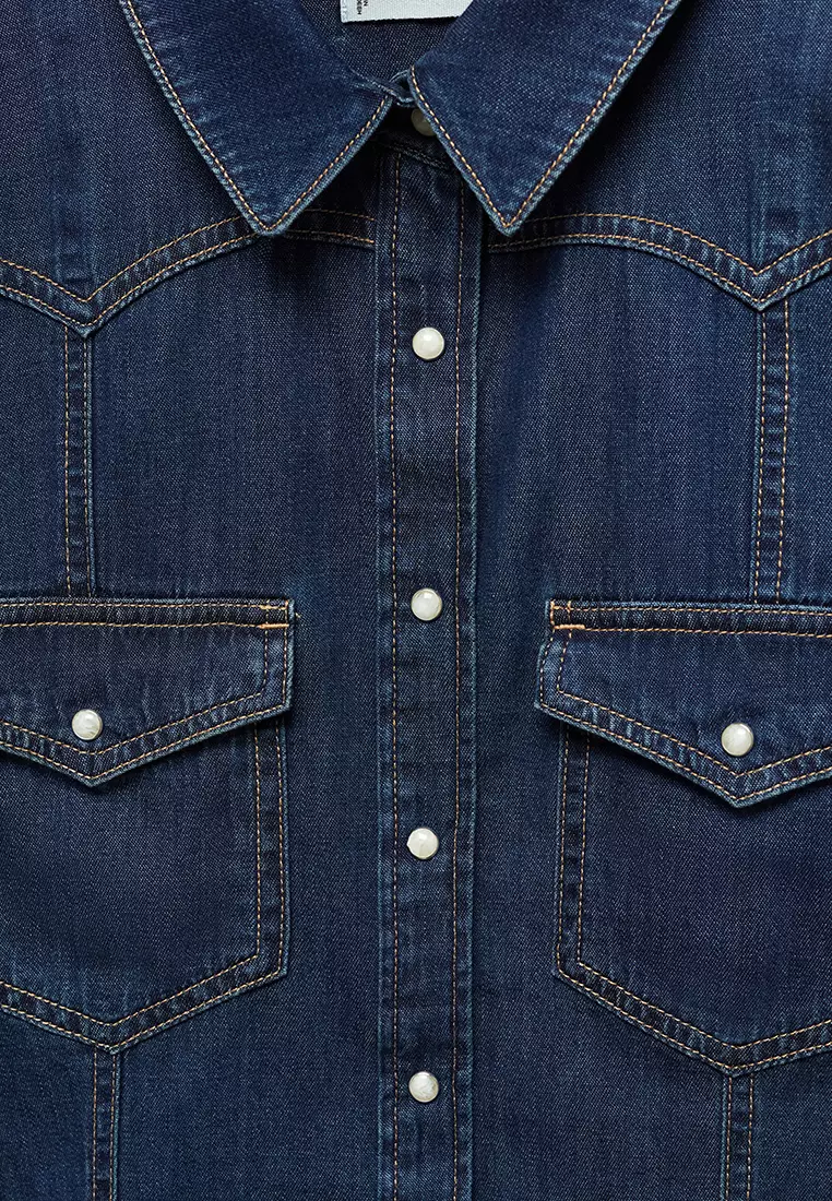 Western hot sale shirt denim