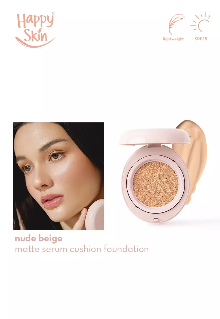 Discount on Happy Skin  shoes - SKU: Second Skin Matte Serum Cushion Foundation Spf15 In Nude Beige