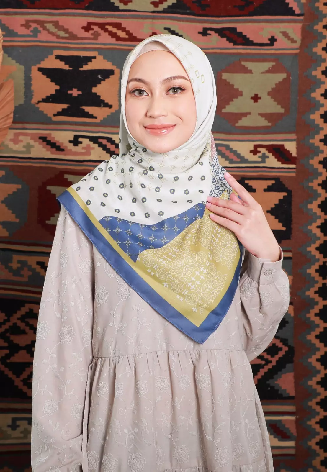 jilbab segiempat motif