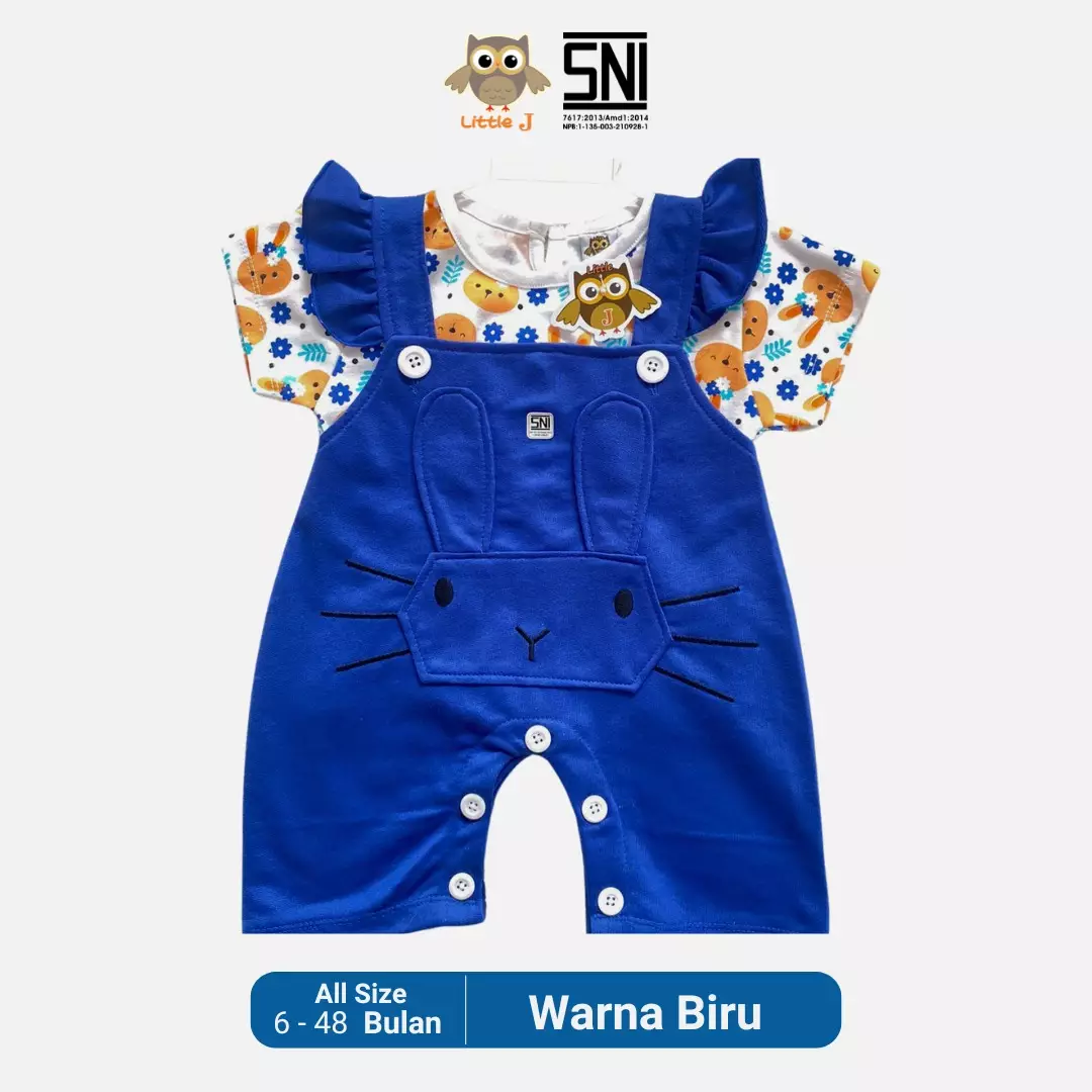 Little J - Overall and Bodysuit Set - Set Pakaian Bayi Perempuan (Kuningh)