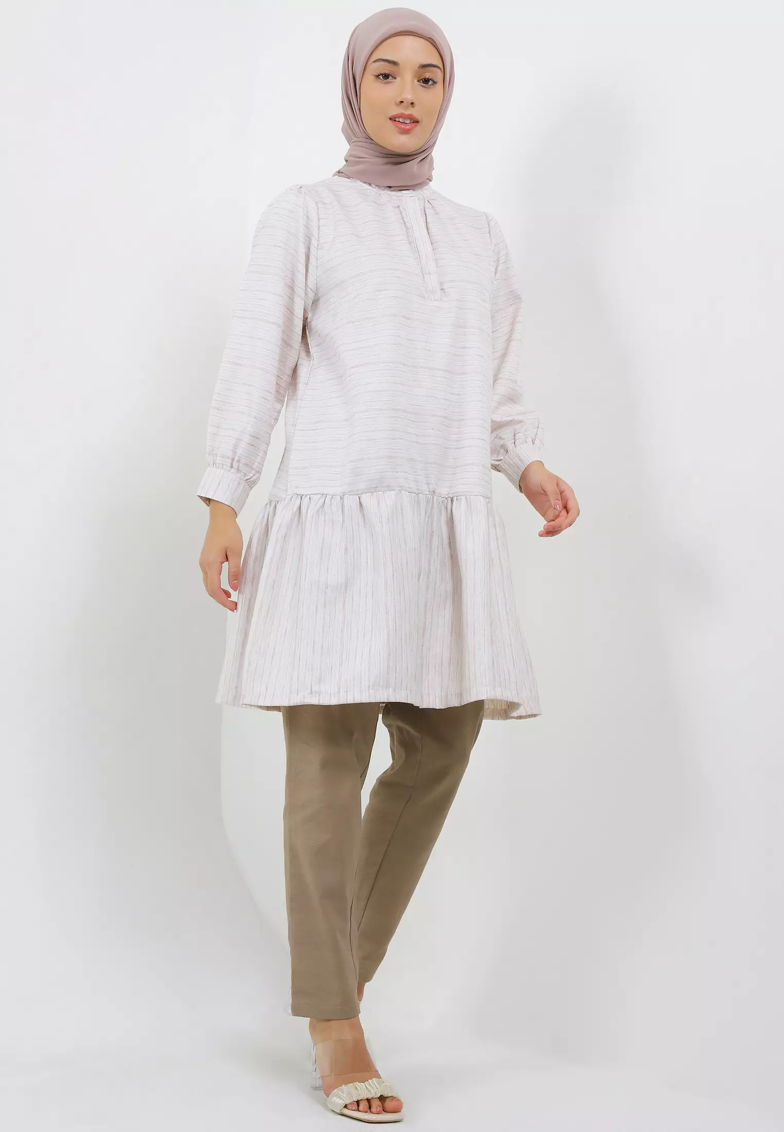 MFMW Umirah Tunik Brown Motif