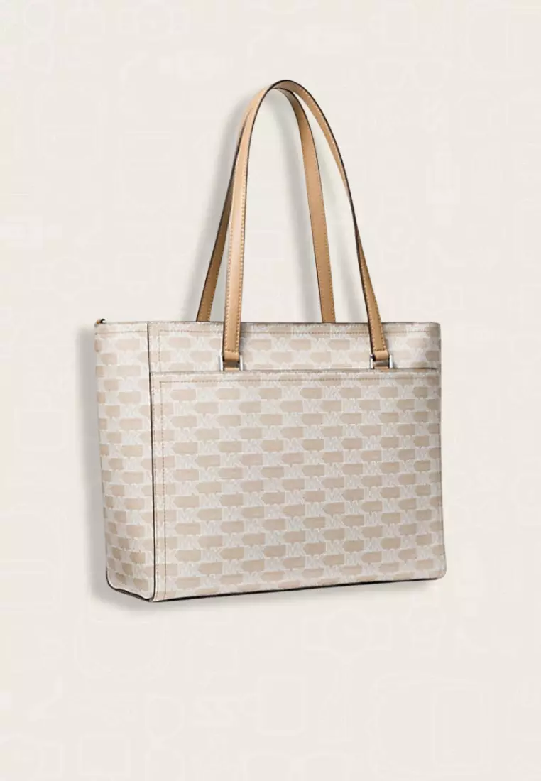 Michael Kors Maisie Large Logo Stripe 3-in-1 Tote Bag Camel