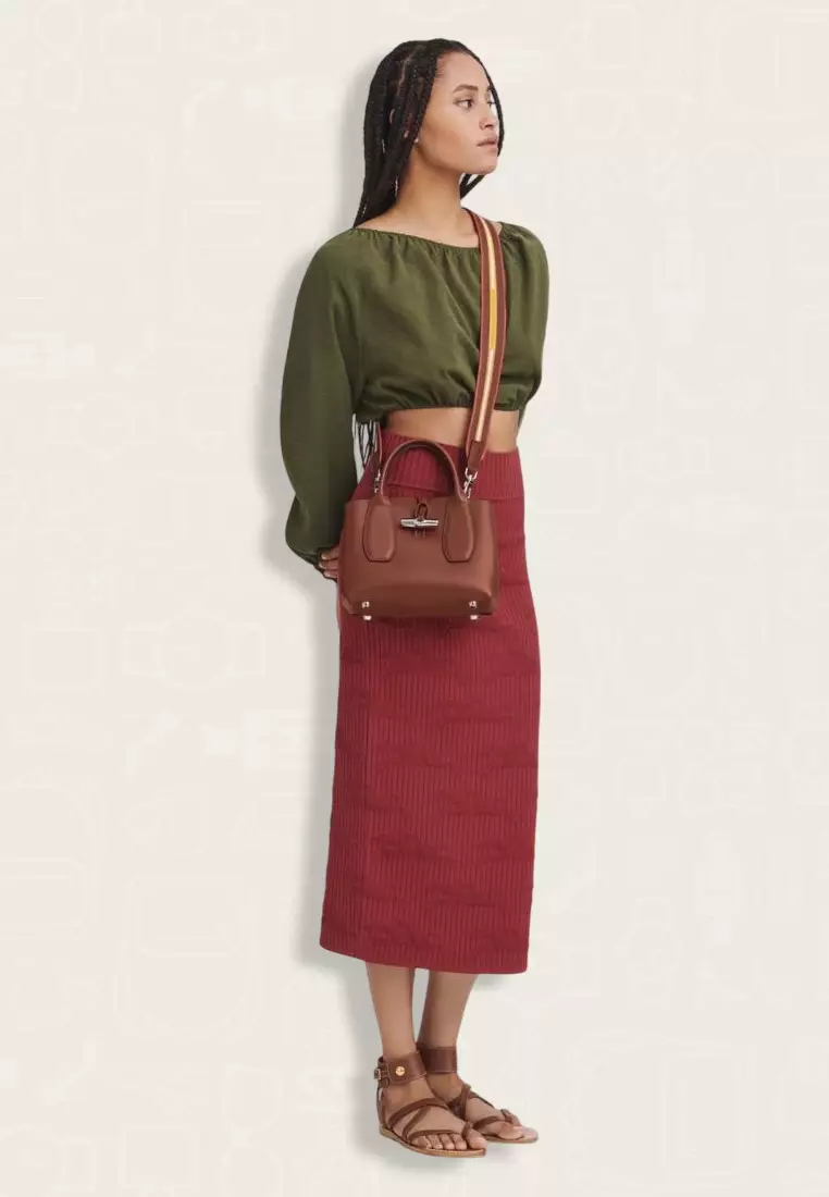 Longchamp Roseau Handbag S Mahogany