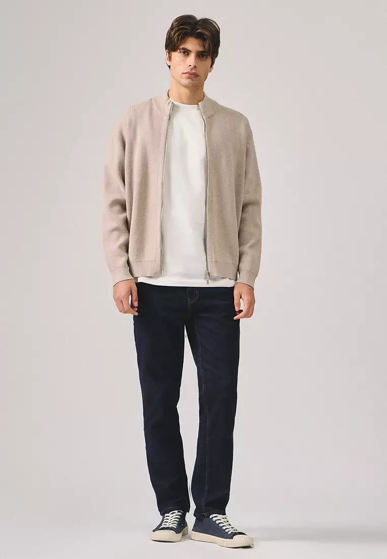 Regular Fit Zip Up Cardigan