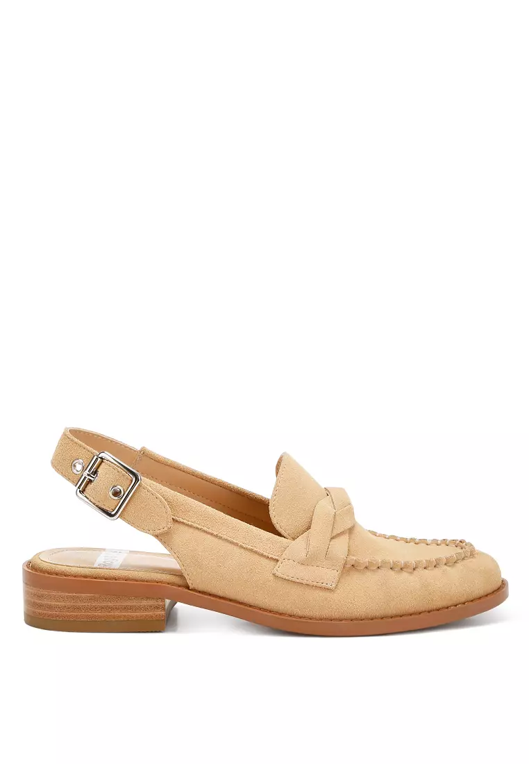 Discount on Rag & Co.  shoes - SKU: Woven Strap Slingback Loafers In Beige