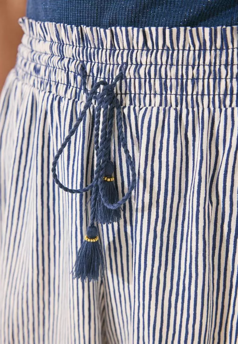 Striped Print Trouser With Borders