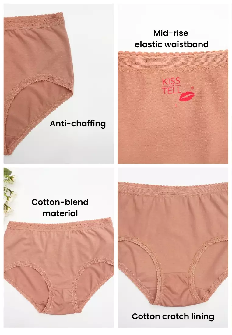 6 Pack Avery Cotton with Mid Rise Panties Bundle B