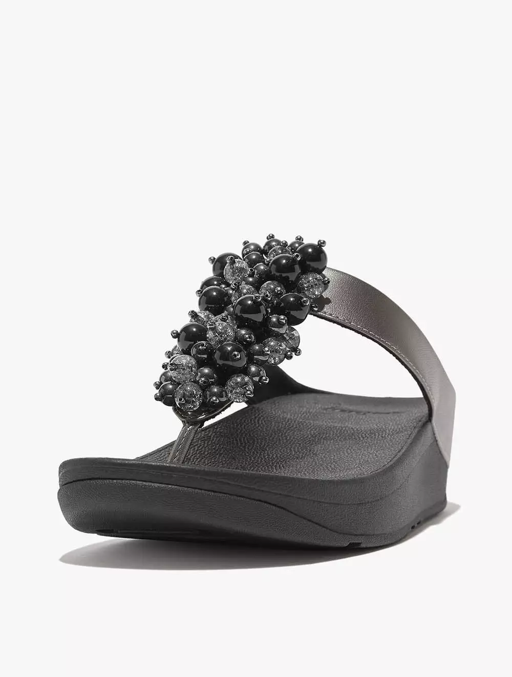 Jual Fitflop Fitflop Fino Bauble Bead Toe Post Sandals Pewter Black