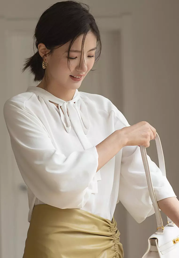 Elegant Temperament Loose Chiffon Shirt Top A21090616W