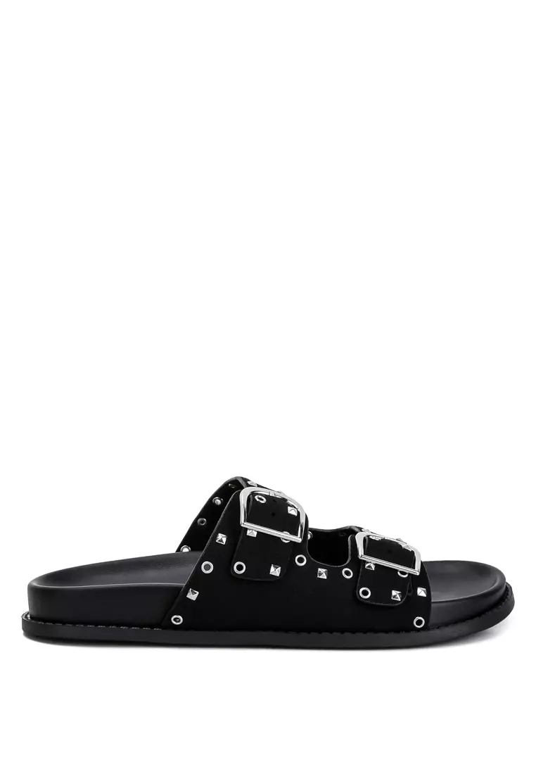 Discount on London Rag  shoes - SKU: Black Lenny Embellished Sandals