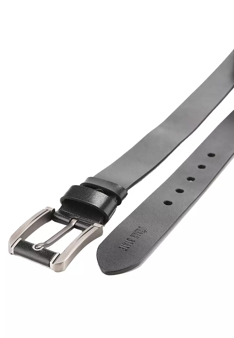 Rugged Pin Buckle Top Grain Leather Belt