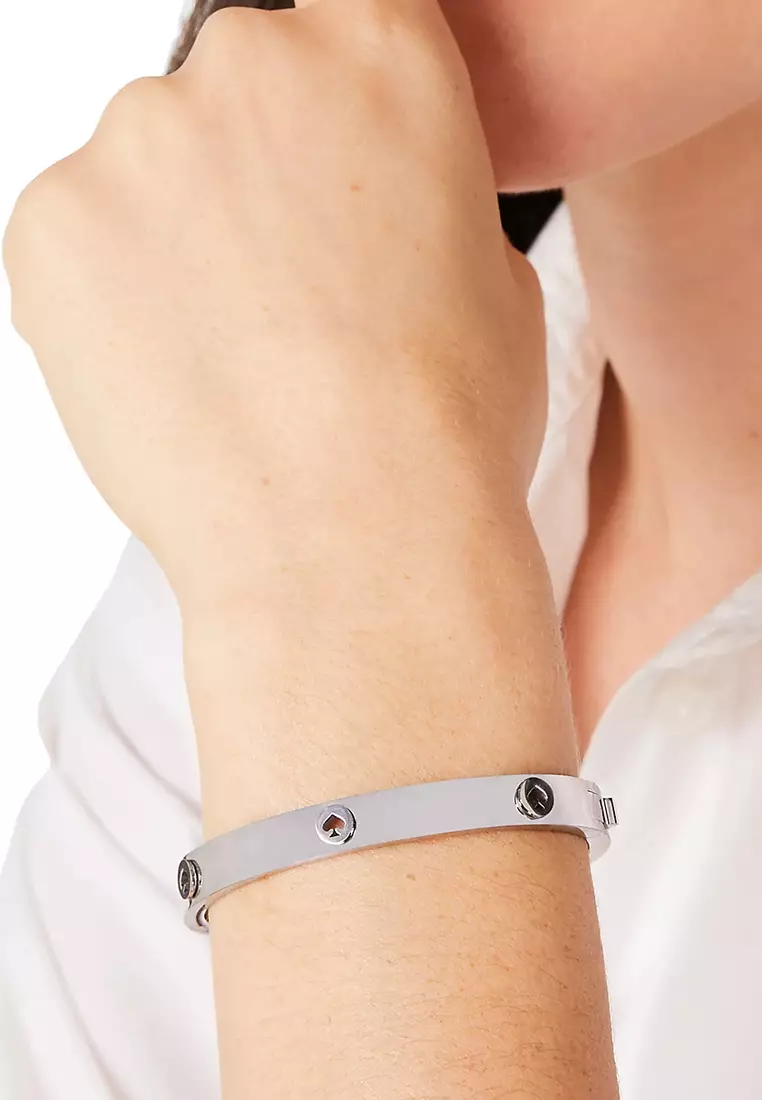 Kate Spade Spot The Spade Studded Bangle Bracelet in Silver ke759