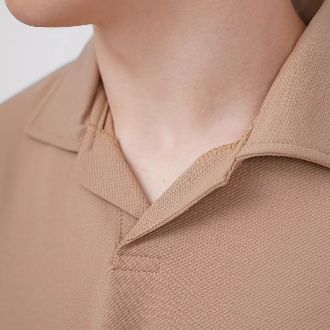 Ryusei Polo Oversize Kudo Twill Light Brown