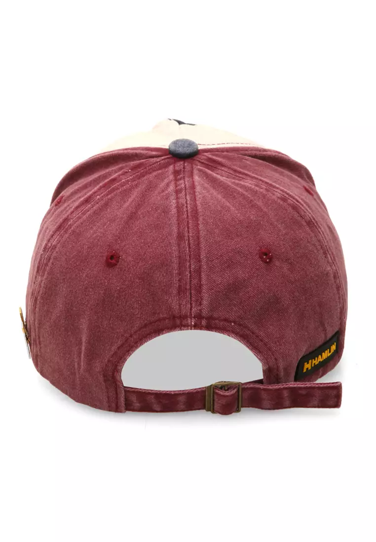 Jahari Topi Baseball Pria Wanita Vintage Design Resizable Strap Casual Cap Material Cotton ORIGINAL - Maroon Navy