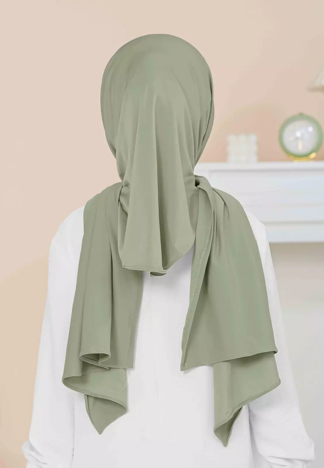 Cotton Bee - Calla Oval Instan | Hijab Pashmina Instan Anak - Sage Green