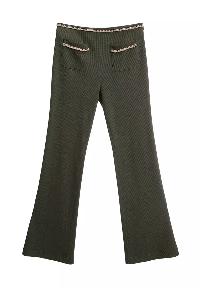 Dark Olive Green Boot Leg Pants