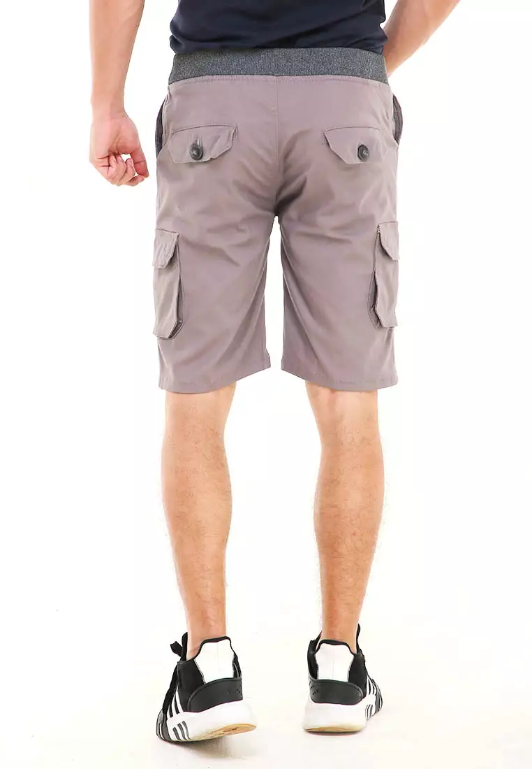Rishham Celana Pendek Cargo Pria Button Pockets Sporty Short Pants Material Cotton ORIGINAL