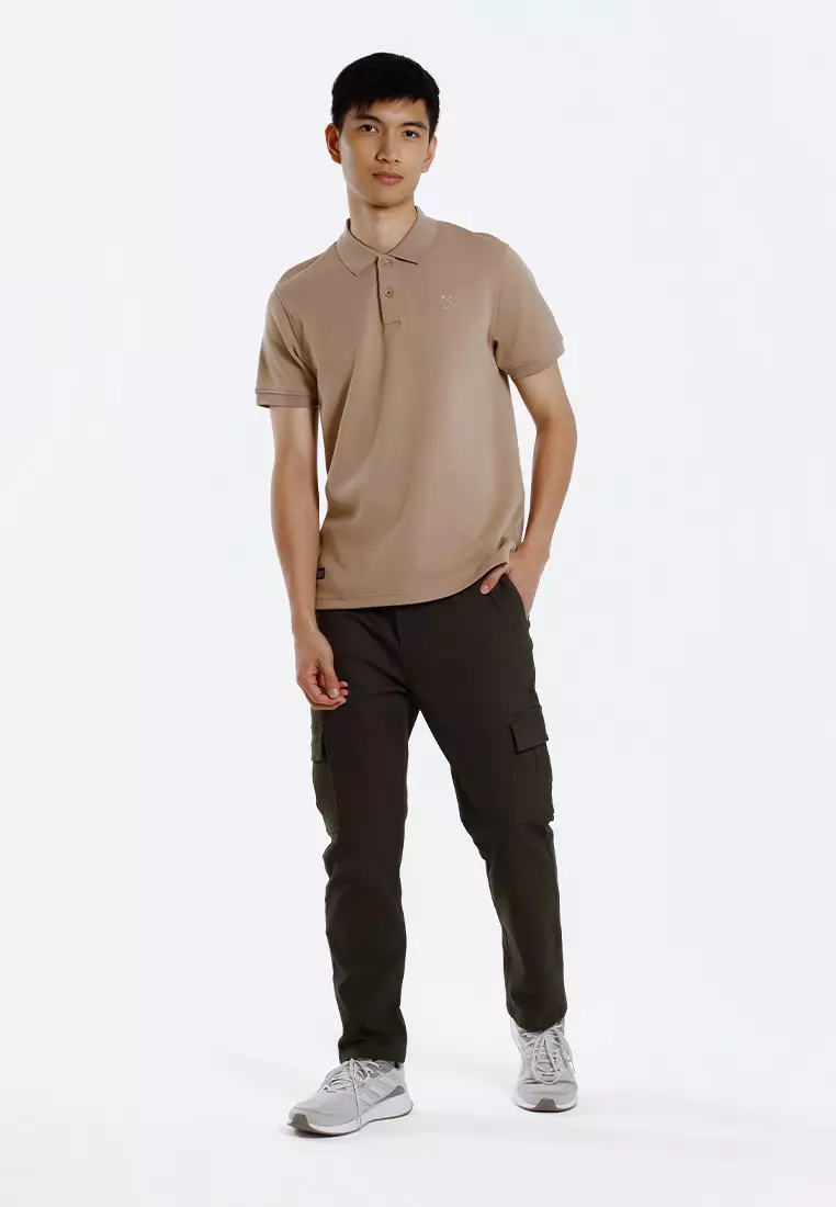 Forest Mens Stretchable Cotton Slim Fit Polo Tee - 23961-16LightKhaki