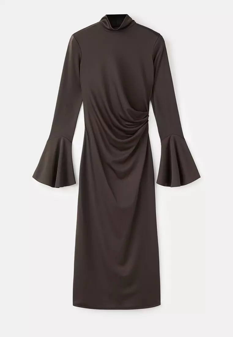 Fitted Dress with Bell Sleeves