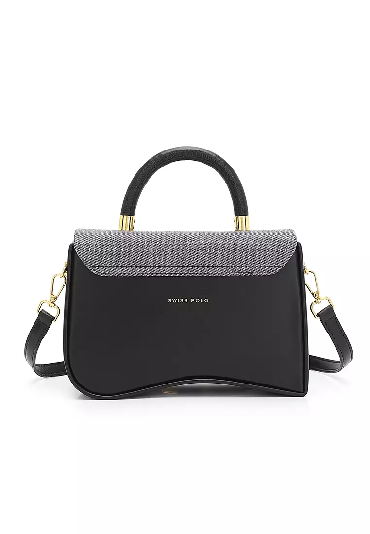 Women's Top Handle Bag / Sling Bag / Crossbody Bag - Black