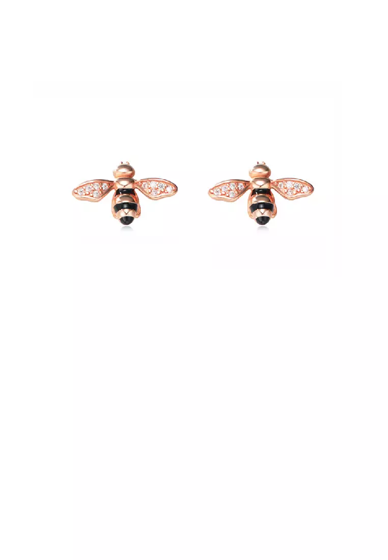 Buy Glamorousky 925 Sterling Silver Plated Rose Gold Simple Cute