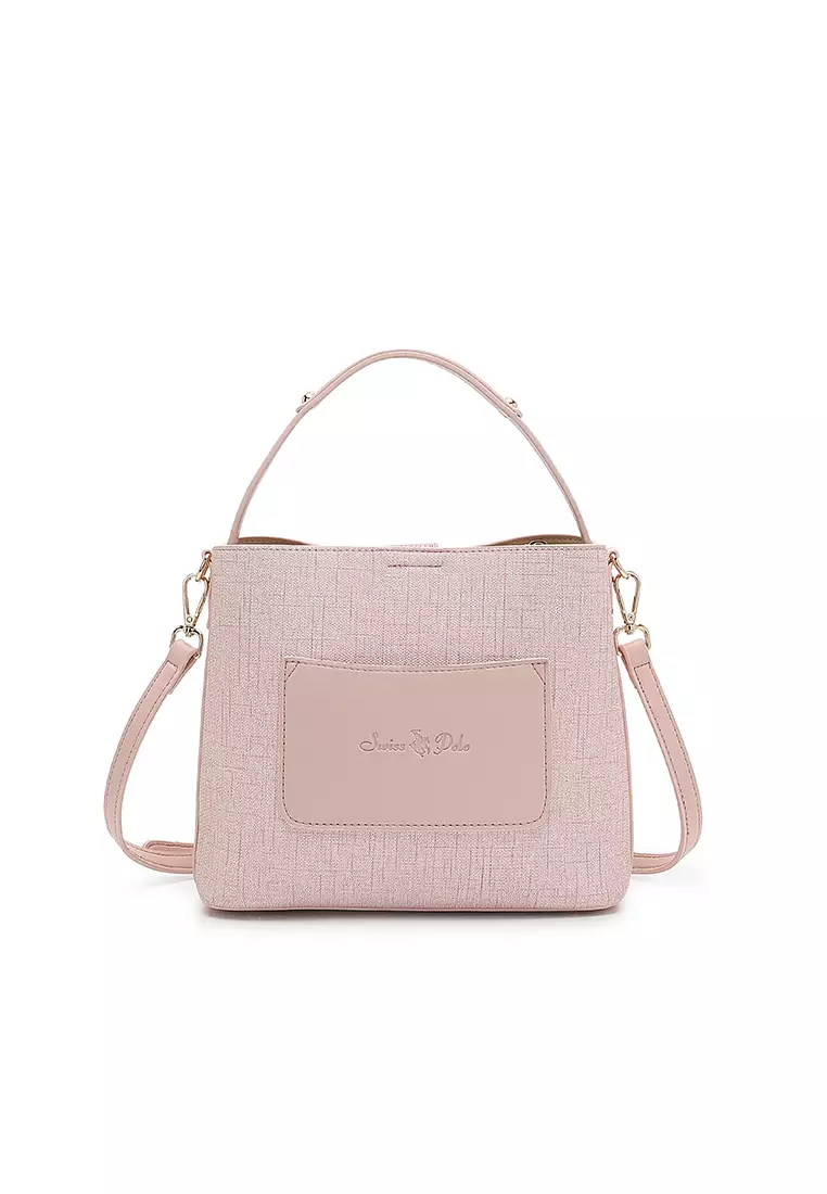 Women's Top Handle Bag / Sling Bag / Crossbody Bag / Shoulder Bag (Tas Tangan Wanita / Tas Selempang Wanita / Tas Bahu Wanita) - Merah Jambu