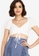 ZALORA BASICS white Broderie Ruched Front Crop Top 44C73AAC101AE5GS_3