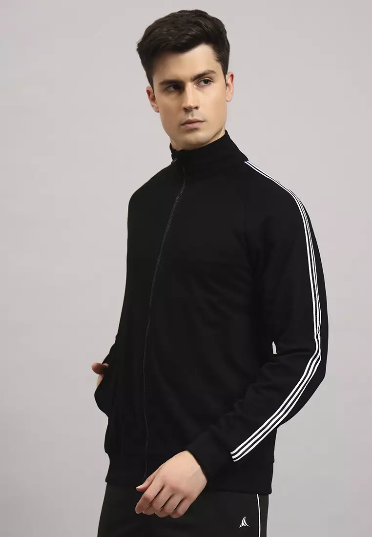 Men's CoreSync High-Neck Performance Black Jacket