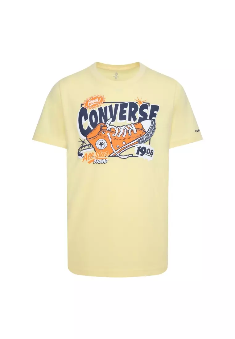 Converse t shirt kids yellow best sale
