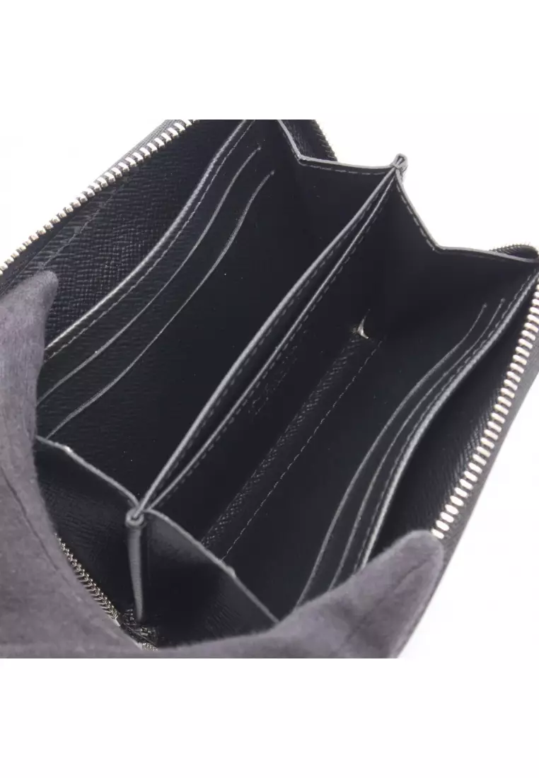 Pre-Loved Louis Vuitton zippy coin purse Epi Noir card case coin purse leather black