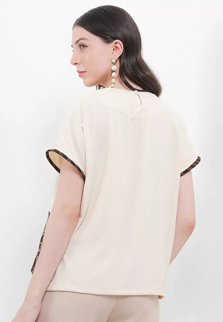 Alea Lurik Top Blouse Lengan Pendek