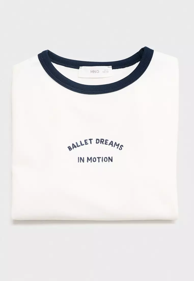 T-Shirt With Embroidered Contrasting Collar