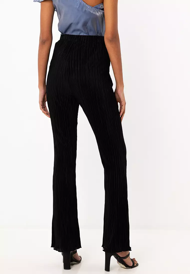 Plisse Flare Trousers