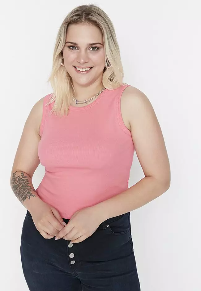 Plus size outlet pink tank top