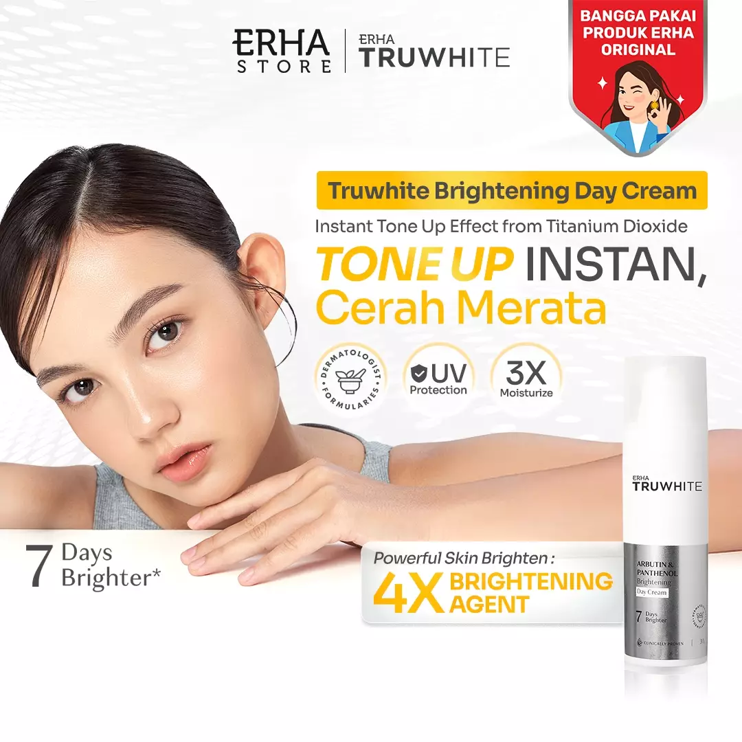 ERHA Truwhite Arbutin & Panthenol Brightening Day Cream 30G - Krim Pencerah Wajah