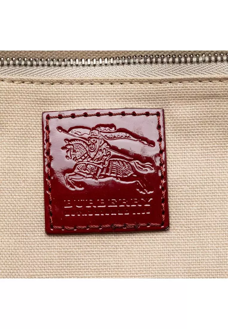 Pre-Loved Burberry House Check Coated Canvas Hearts Gracie Tote