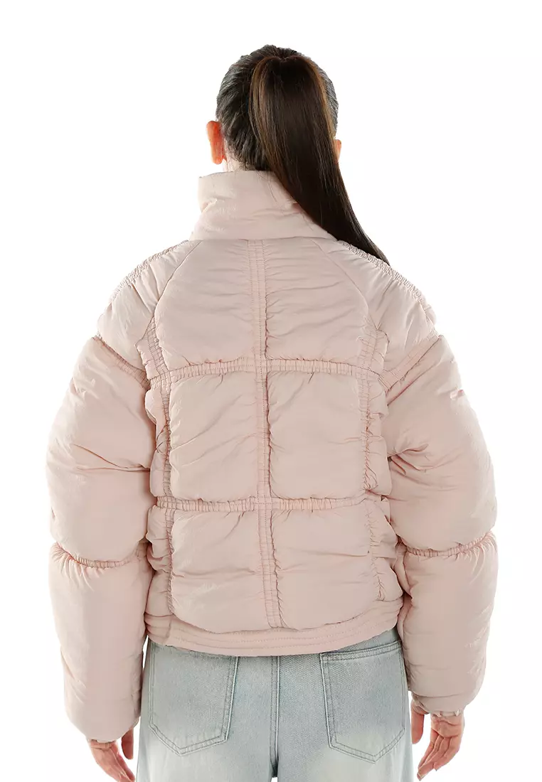 Jaket Puffer Tebal Warna Pink